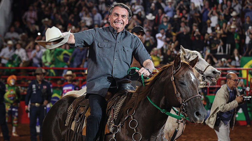 Jair Bolsonaro on a horse