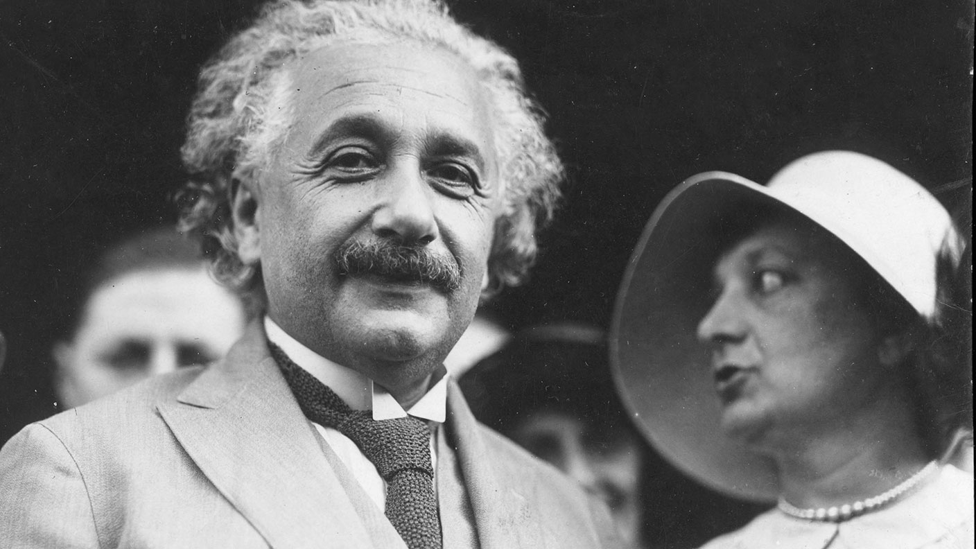 Albert Einstein and wife Elsa in 1930 