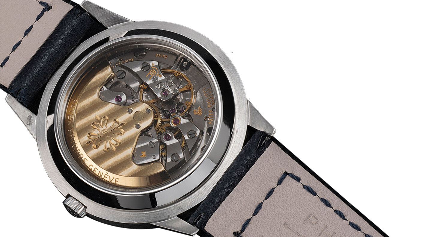 Back of Patek Philippe “The Blue Royale” watch 