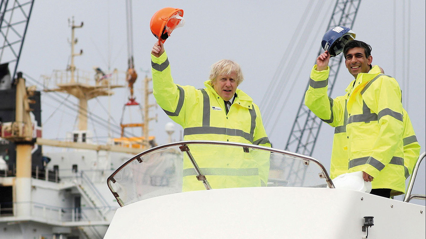 Boris Johnson and Rishi Sunak on a boat