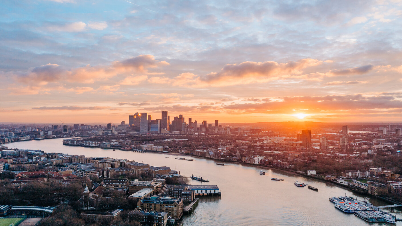 city of london at sunset