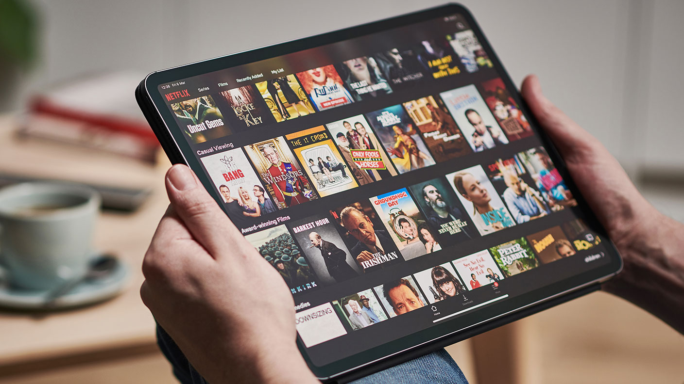 Netflix menu on a tablet