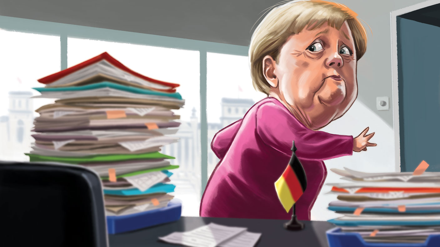 MoneyWeek magazine cover illustration - Angela Merkel