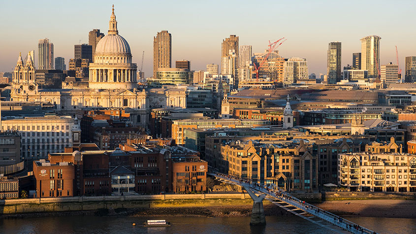 View of St Paul&#039;s and the City of London