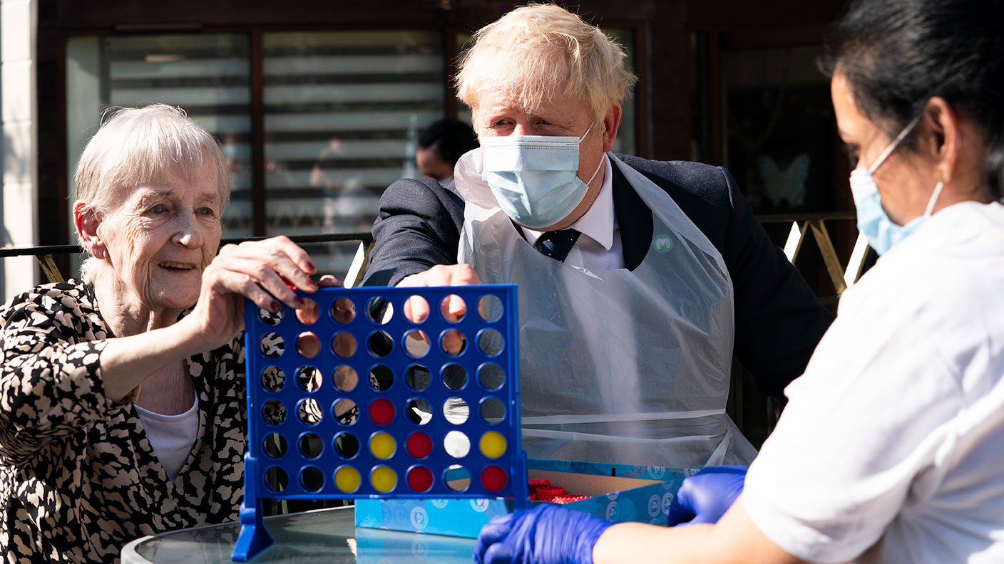 Boris Johnson visiting a care home