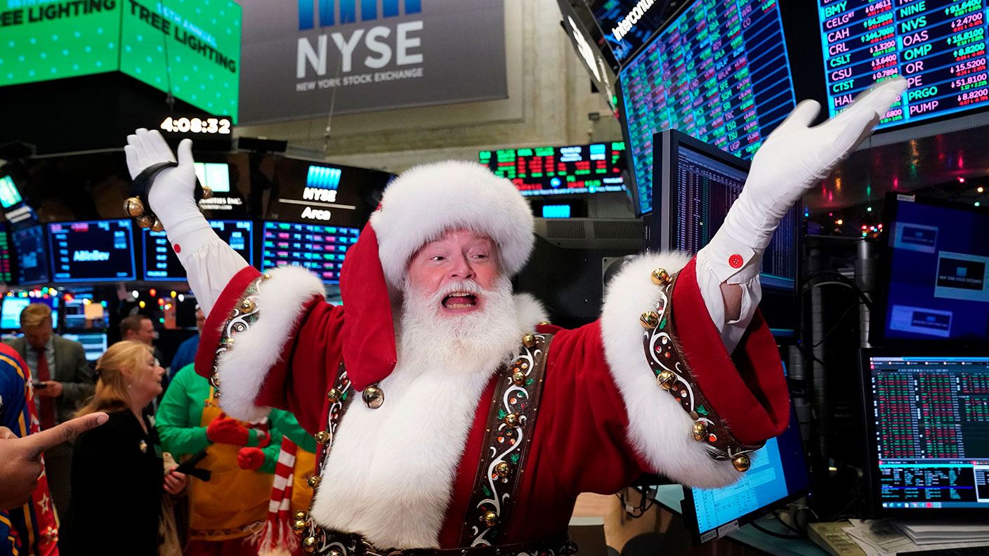 NYSE with father Santa