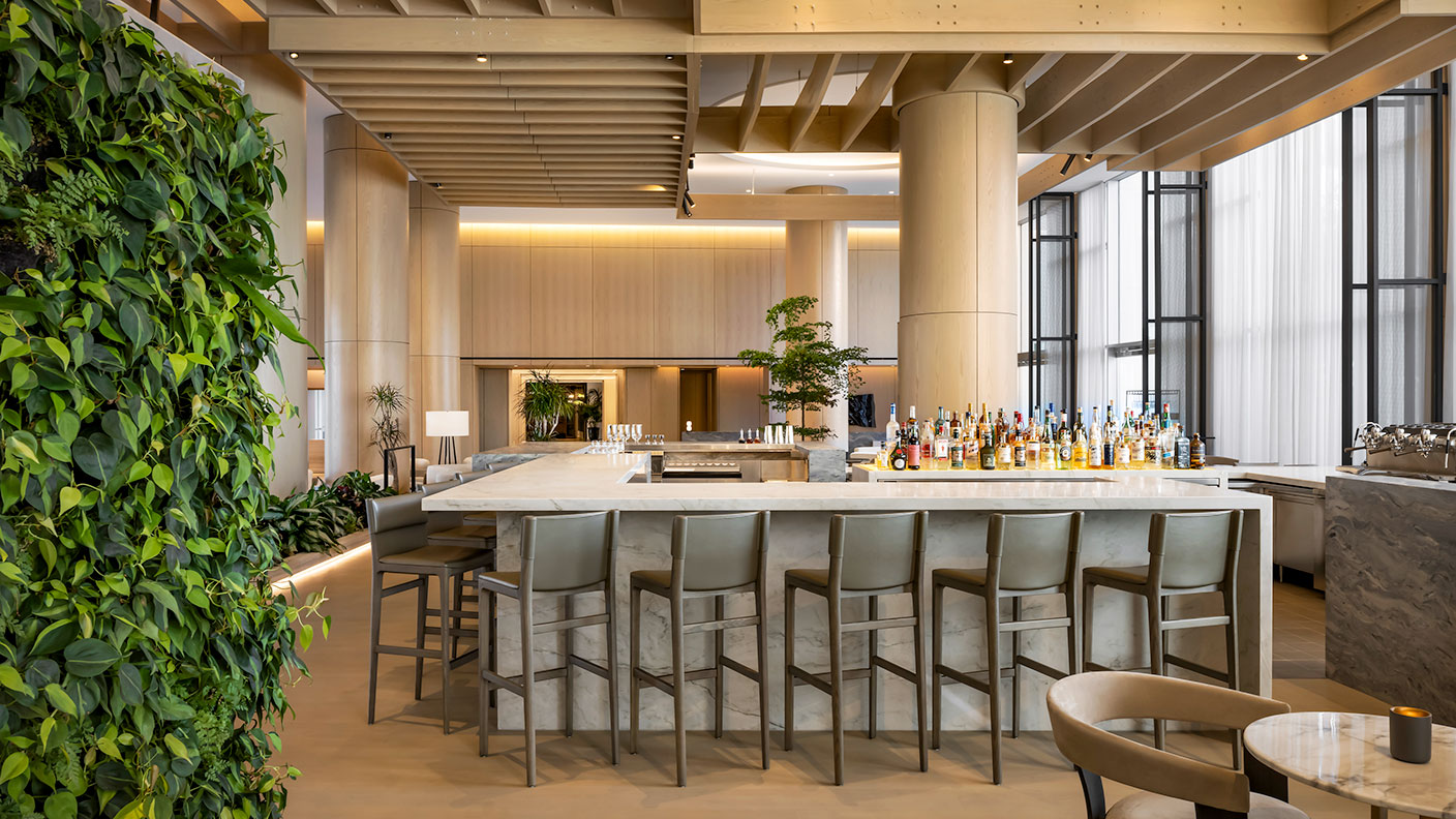 The bar at the Fairmont Century Plaza in LA