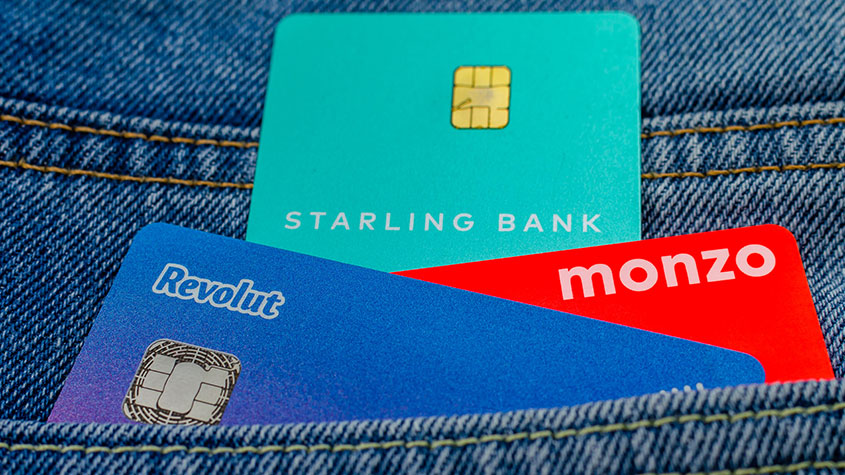 Starling, Monzo and Revolut bank cards