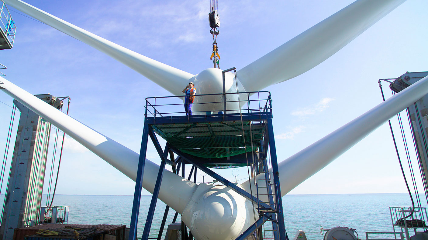 Wind turbines being installed