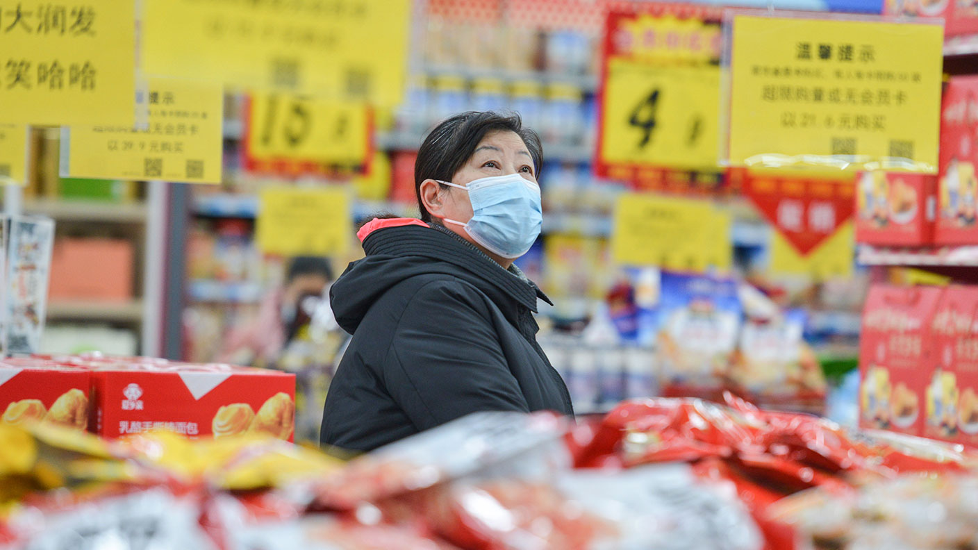 Shopper in a Chinese supermarket