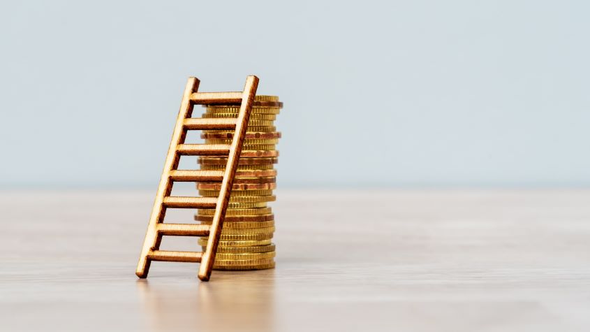 Ladder on Stack of Coins