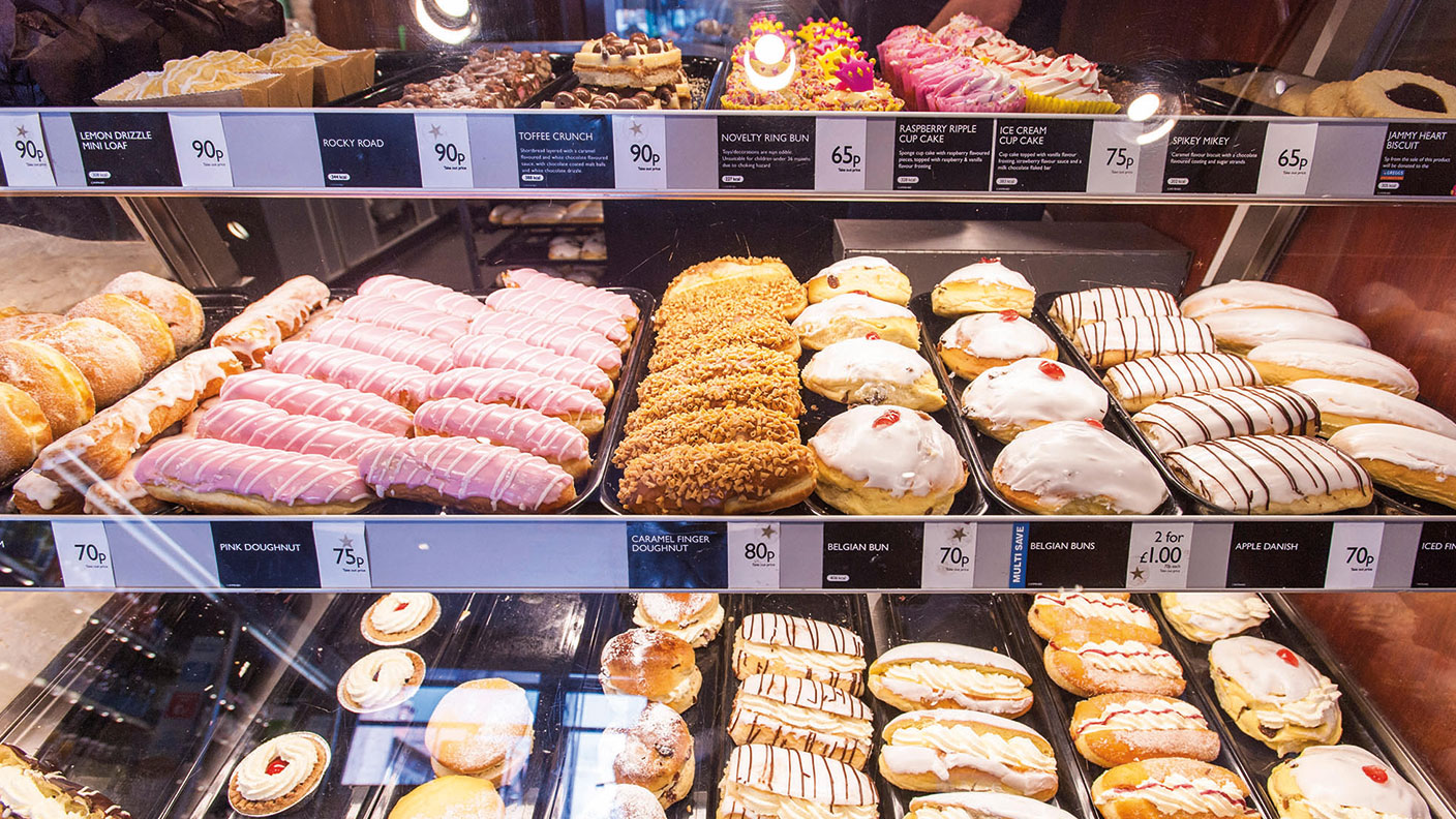 Cakes in a Greggs bakery 